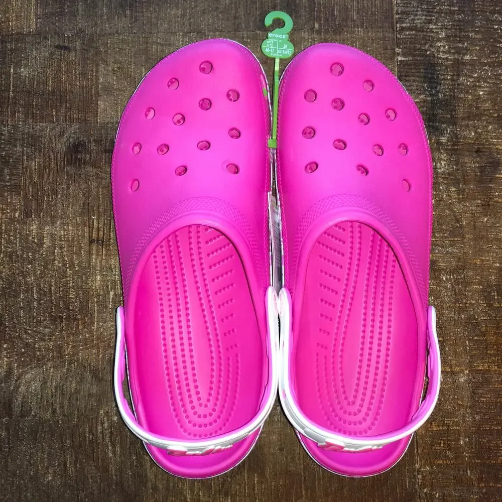 NEW Crocs x Barbie Classic Clog Mens 12 Electric Hot Pink Barbiecore Comfort NWT